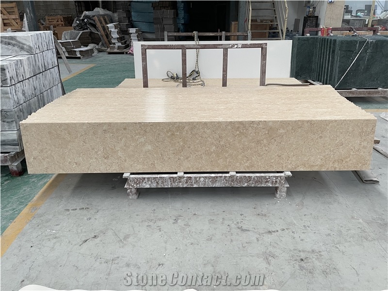 Sunny Beige Marble Stairs For Hotels