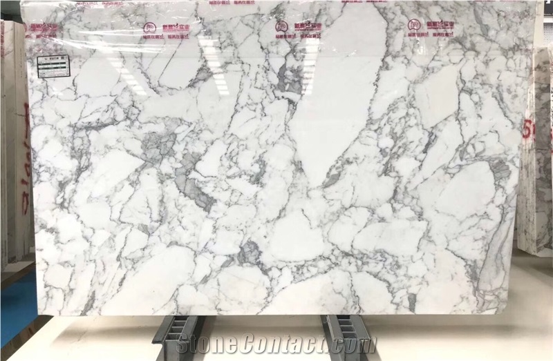 Custom Made Arabescato Marble Reception Counter