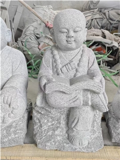 Light Grey Granite Statues G603 Little Monk For Temples