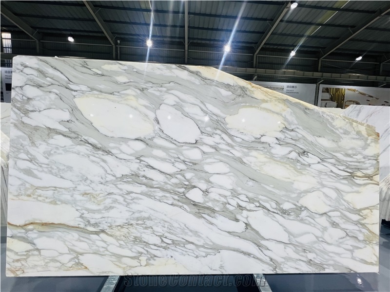Luxury Marble Calacatta Oro Reception Counters For Resort