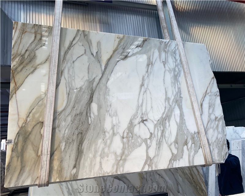 Luxury Marble Calacatta Oro Reception Counters For Resort