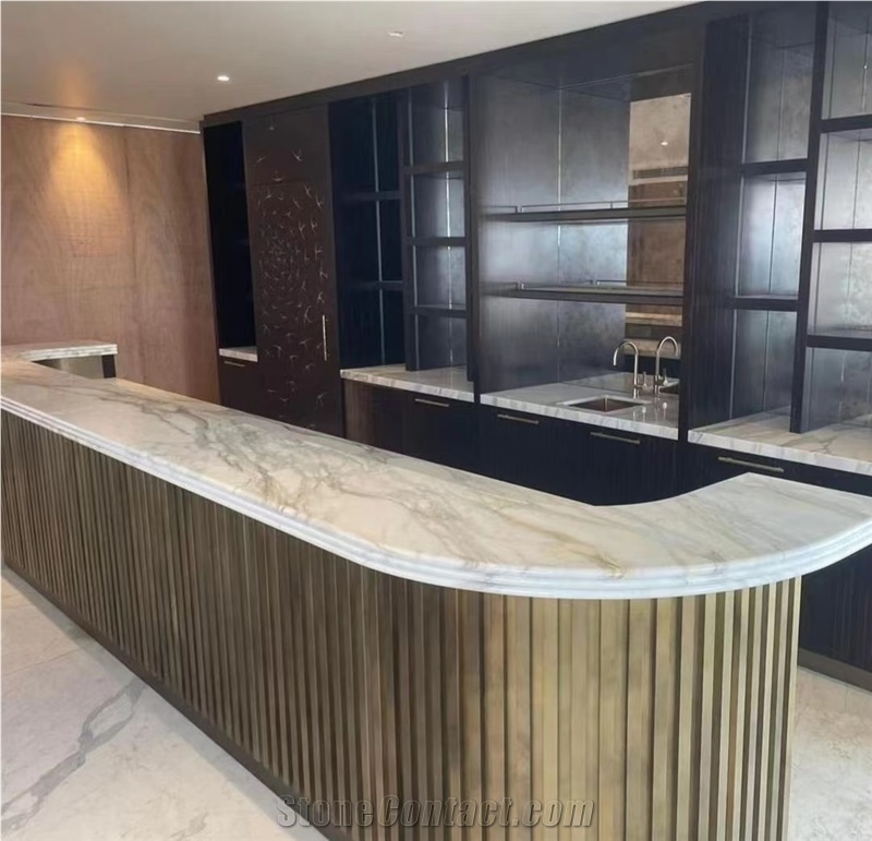 Luxury Marble Design Calacatta Gold Restaurant Counters