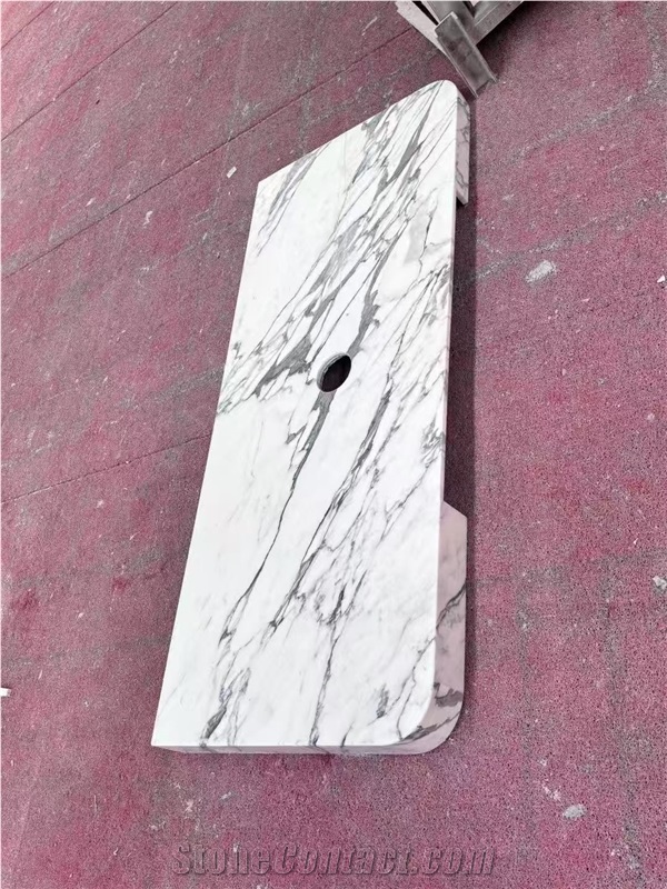 Prefab Statuario Carrara Marble Vanity Tops With Dropface
