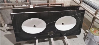 Prefab Statuario Carrara Marble Vanity Tops With Dropface