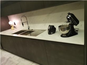 Prefab Statuario Carrara Marble Vanity Tops With Dropface