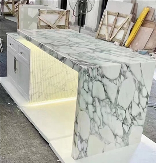 Prefabricated Marble Arabescato Island Tops For Kitchen