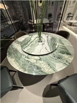 Romano Travertino Fluted Leg Round Table For Restaurants