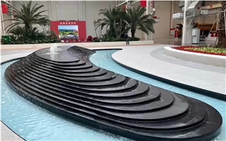 Angola Black Granite Polished Mall Water Features Angola Black Granite Polished Mall Water Features