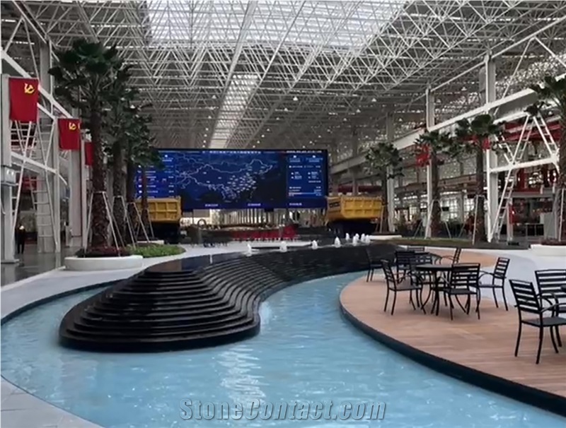 Angola Black Granite Polished Mall Water Features