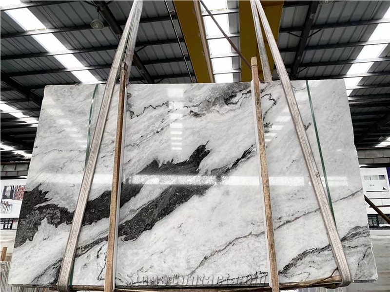 China Panda White Polished 2Cm Marble Slabs, Exterior Wall