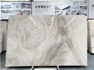 Cross Cut White Wood Grain Marble Slabs