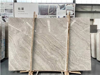 Cross Cut White Wood Grain Marble Slabs