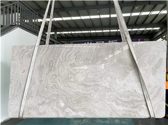 Cross Cut White Wood Grain Marble Slabs