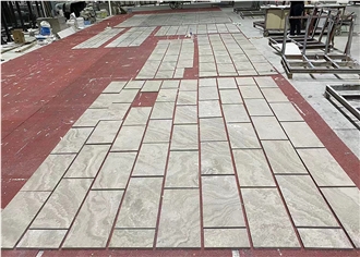 Cross Cut White Wooden Marble Slabs,Exterior Wall And Floor