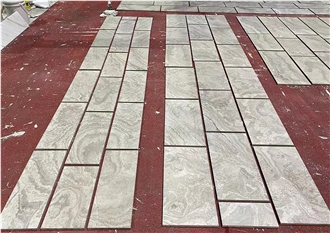 Cross Cut White Wooden Marble Slabs,Exterior Wall And Floor