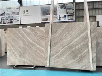 Cross Cut White Wooden Marble Tiles,Twill Propitious Clouds