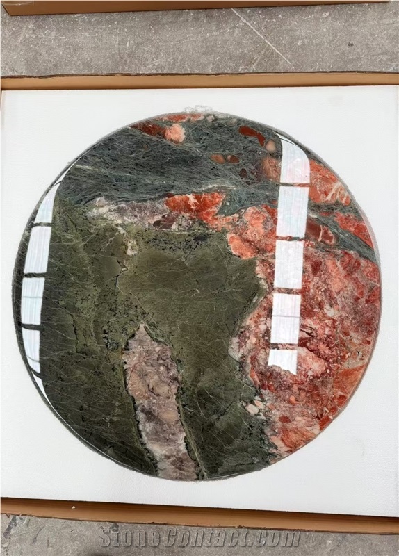 Four Season Pink Marble Round Coffee Table Tops