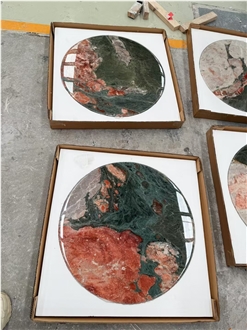 Four Season Pink Marble Round Coffee Table Tops