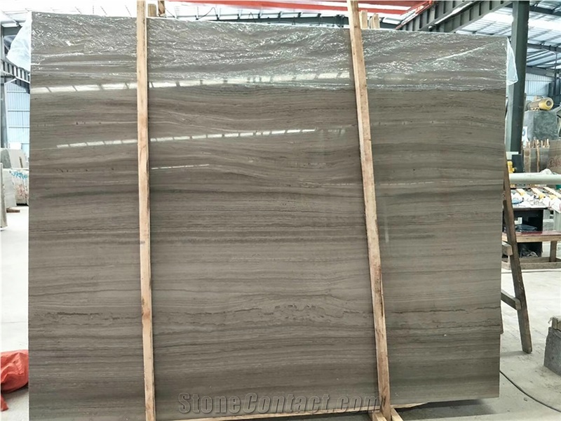 Grey Wood Grain Marble Polished Slabs Floor Tile