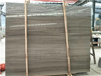 Grey Wood Grain Marble Polished Slabs Floor Tile