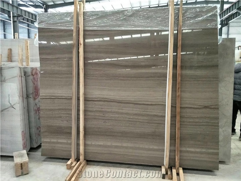 Grey Wood Grain Marble Polished Slabs Floor Tile
