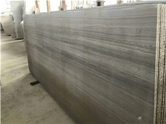 Grey Wood Grain Marble Polished Slabs Floor Tile