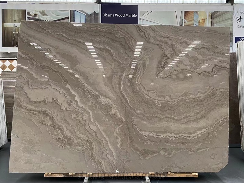 Obama Wood Marble Polished Slabs Floor Tile, Interior Wall