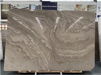 Obama Wood Marble Polished Slabs Floor Tile, Interior Wall