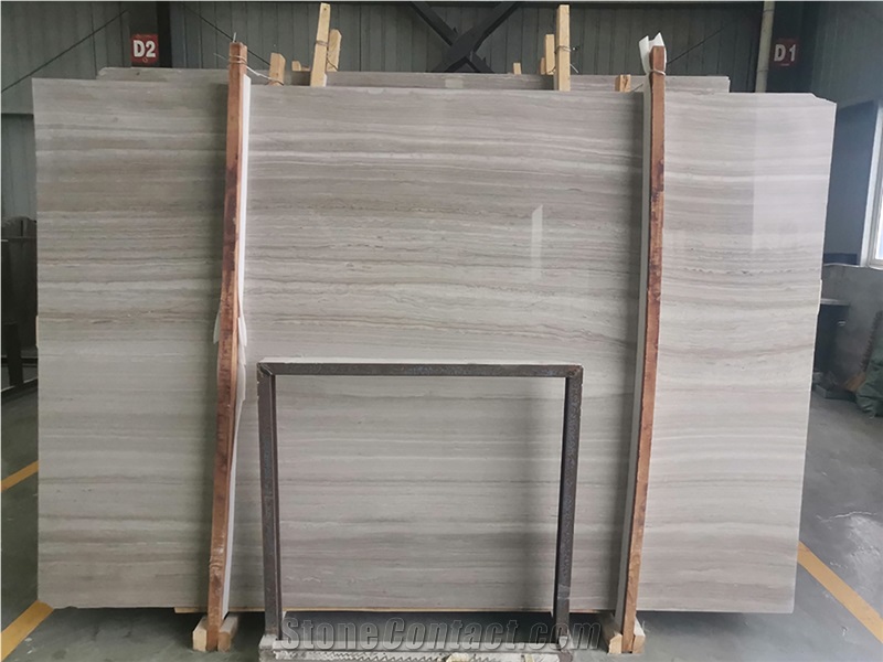 White Wood Vein Marble Slab For Floors Tiles