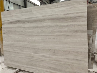 White Wood Vein Marble Slab For Floors Tiles
