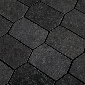 New Design Black Lava Stone Honed Mosaic Tiles New Design Black Lava Stone Honed Mosaic Tiles