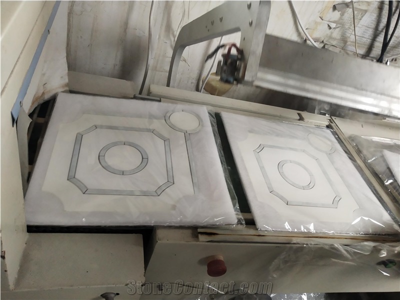 Thassos White And Oyster Shell Pattern Polished Mosaic Tiles