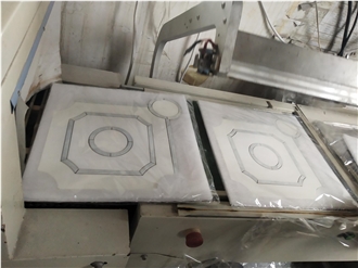Thassos White And Oyster Shell Pattern Polished Mosaic Tiles