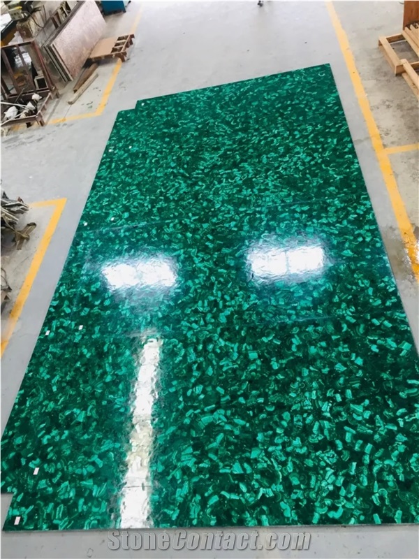 Green Malachite Semiprecious Stone Slabs