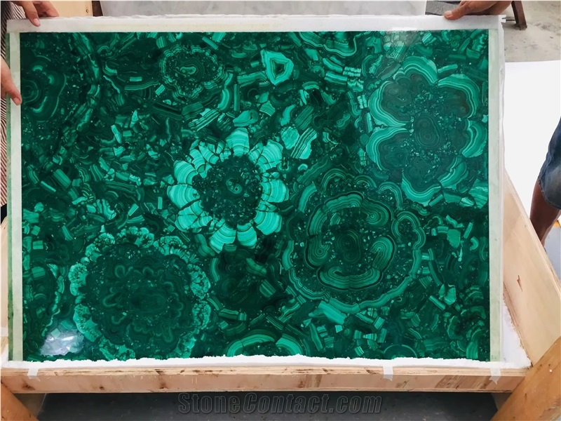 Green Malachite Semiprecious Stone Slabs