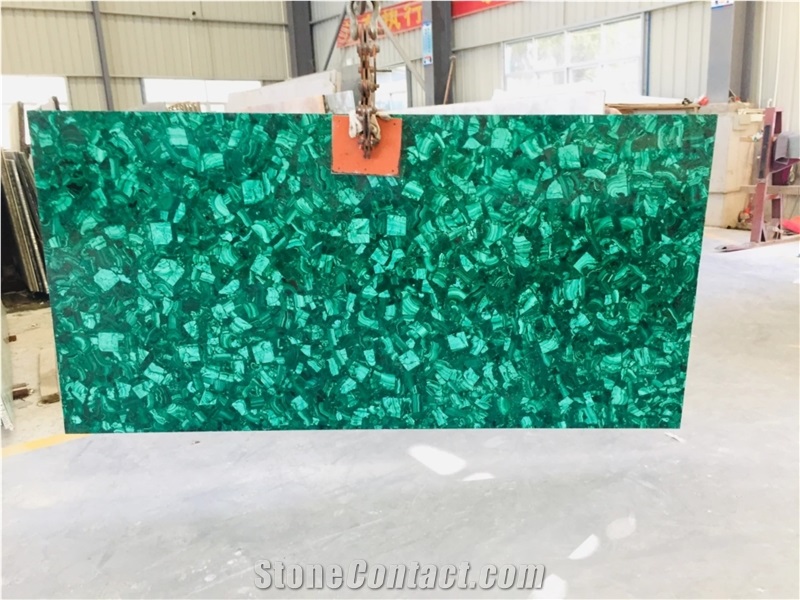 Green Malachite Semiprecious Stone Slabs