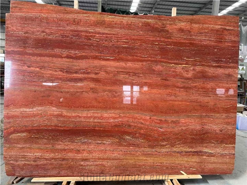 Red Travertine Slabs