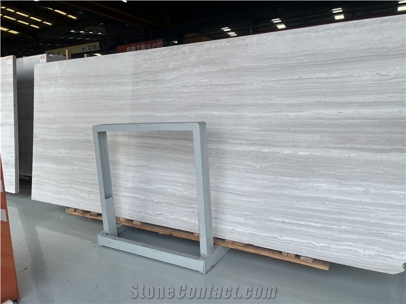 Athen Grey Marble Wooden White Slabs, Floor Tile