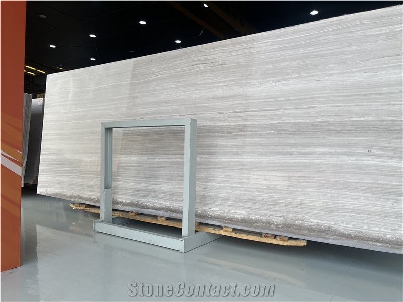Athen Grey Marble Wooden White Slabs, Floor Tile