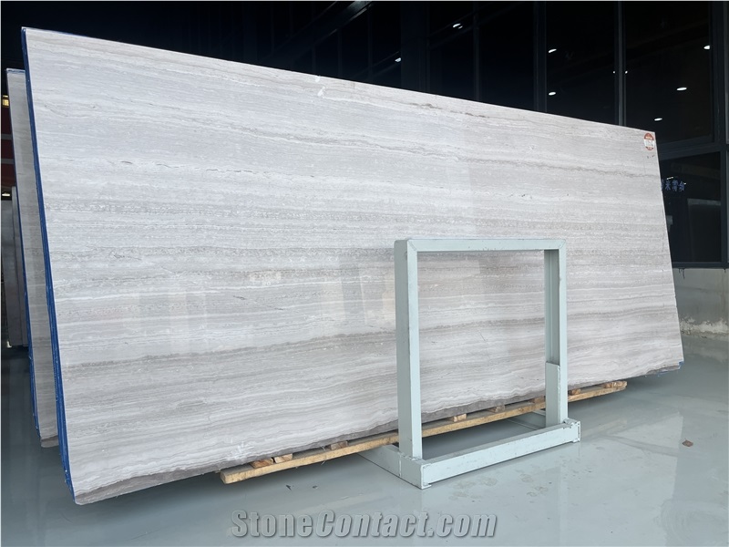 Athen Grey Marble Wooden White Slabs, Floor Tile