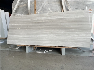 Athen Grey Marble Wooden White Slabs, Floor Tile
