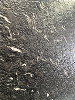 Titanium Black Snow Matrix Granite Slabs