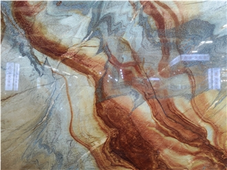 Botanic Blue Quartzite Slabs For Wall Decor