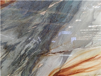 Botanic Blue Quartzite Slabs For Wall Decor