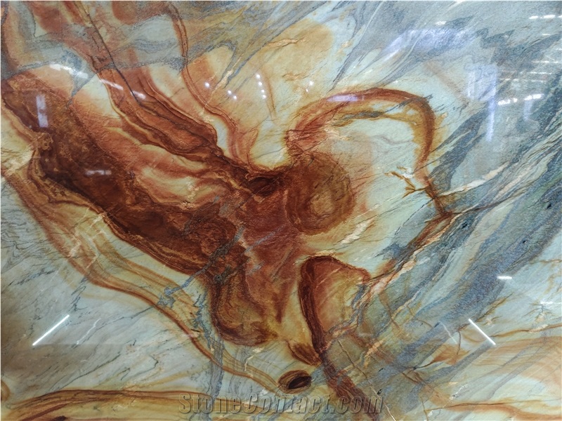 Botanic Blue Quartzite Slabs For Wall Decor