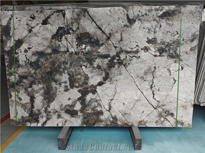 Invisible Grey Marble Slabs 20Mm Thick Polished Surafce