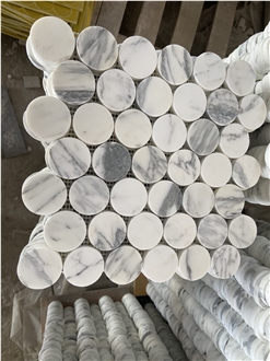 Statuario Marble Round Mosaic Tiles For Bathroom Floor Statuario Marble Round Mosaic Tiles For Bathroom Floor