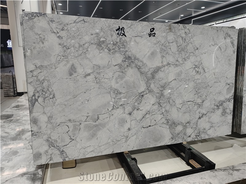 Super White Quartzite Slabs 20Mm Thick Polished Surface