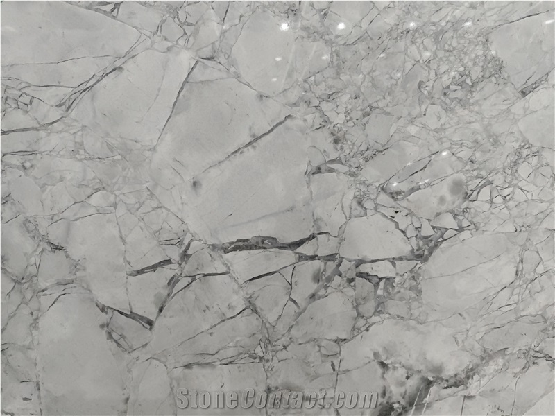 Super White Quartzite Slabs 20Mm Thick Polished Surface