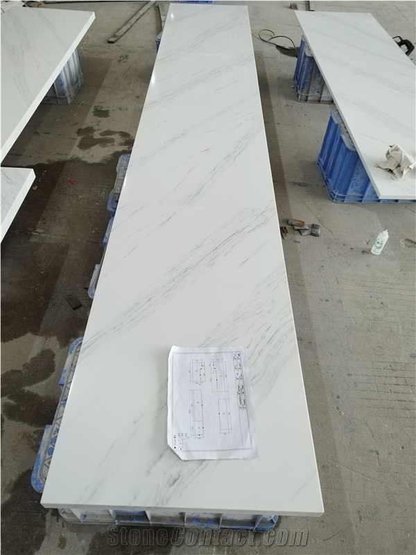 5018 Ariston White Quartz Artificial Stone Countertops